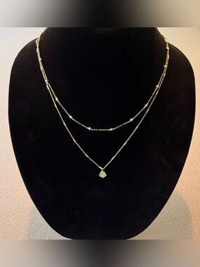Kendra Scott Gold Layered Necklace with delicate Geometric Shape 2 strands